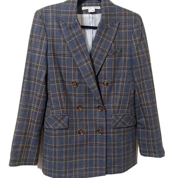 Veronica Beard Women's Ellette Dickey Check Plaid Jacket Blazer Blue Mul… - Picture 7 of 15